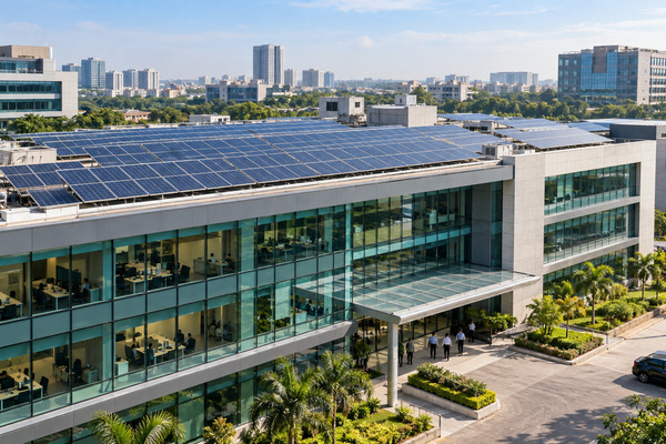 Commercial rooftop solar installation