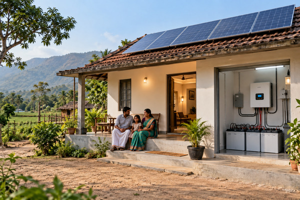Off-grid solar system with battery backup