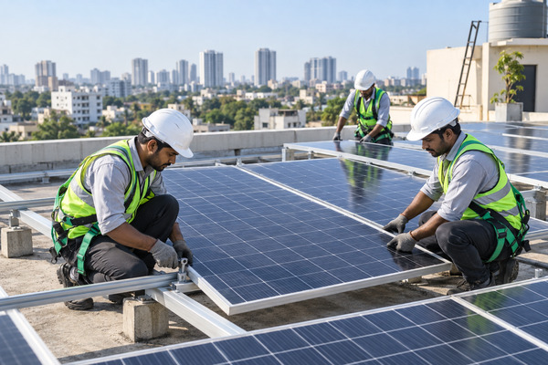 Rooftop solar panel system