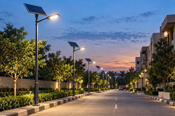 Solar street light installation