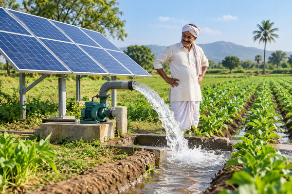Solar water pump for agriculture